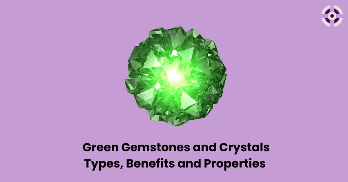green crystals and gemstones