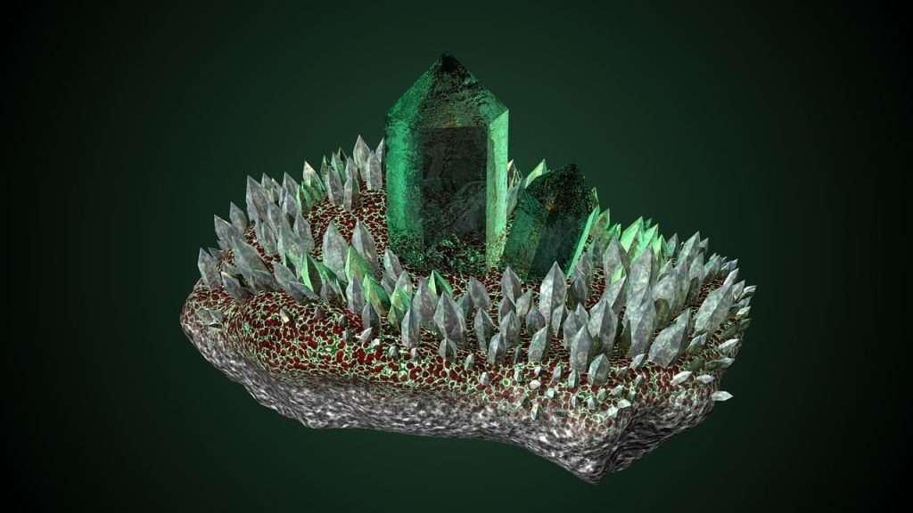 green crystals